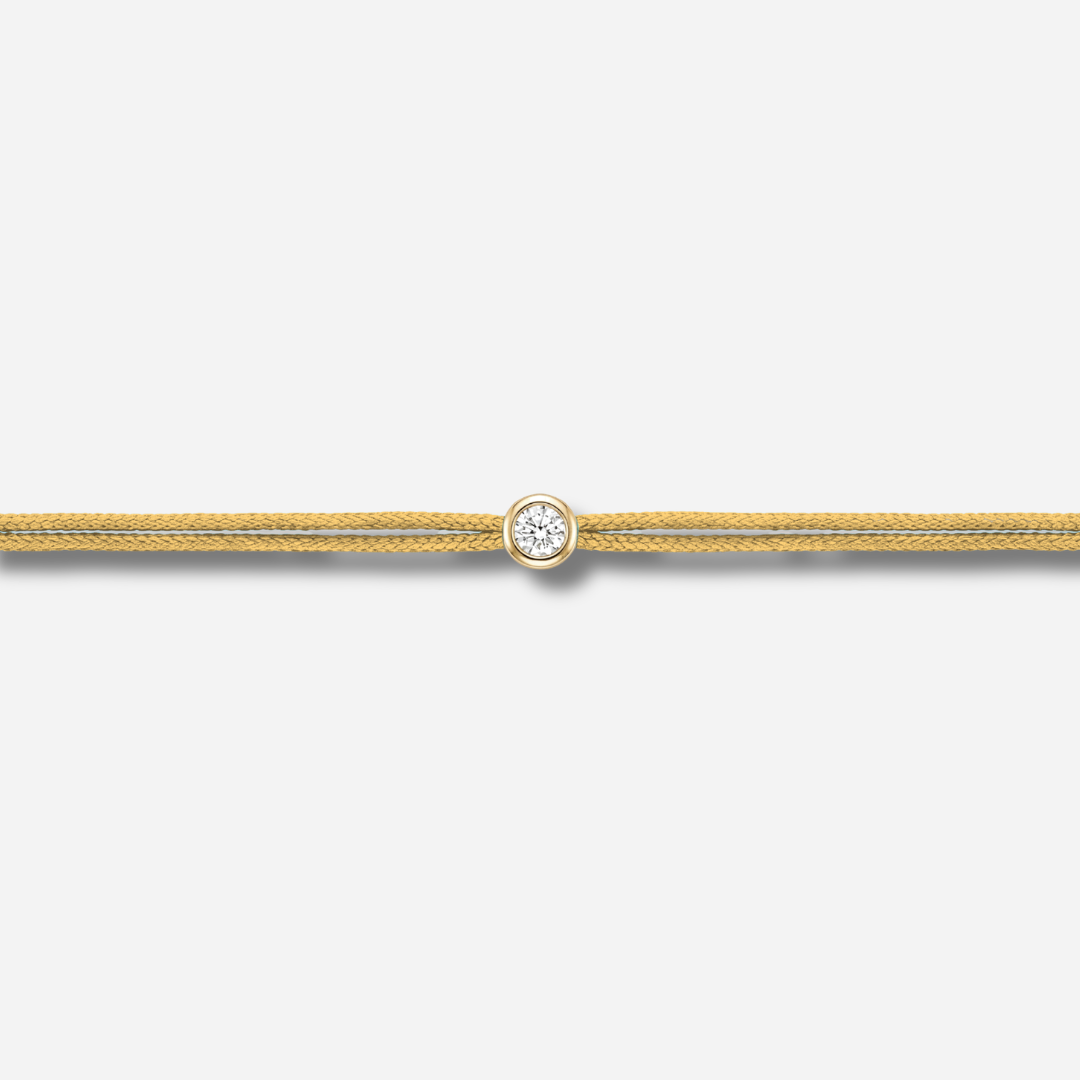 Bracelet Cuty 0.05CT Doré LoveLab Antwerp en argent 925 ou or 18K avec diamant de laboratoire sur fil doré