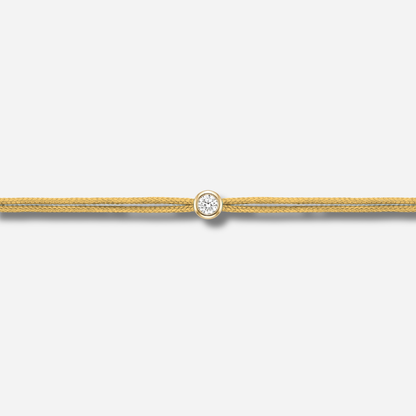 Bracelet Cuty 0.05CT Doré LoveLab Antwerp en argent 925 ou or 18K avec diamant de laboratoire sur fil doré