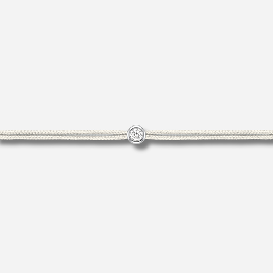 Bracelet Cuty 0.05CT Ivoire LoveLab Antwerp en argent 925 ou or 18K avec diamant de laboratoire sur fil ivoire