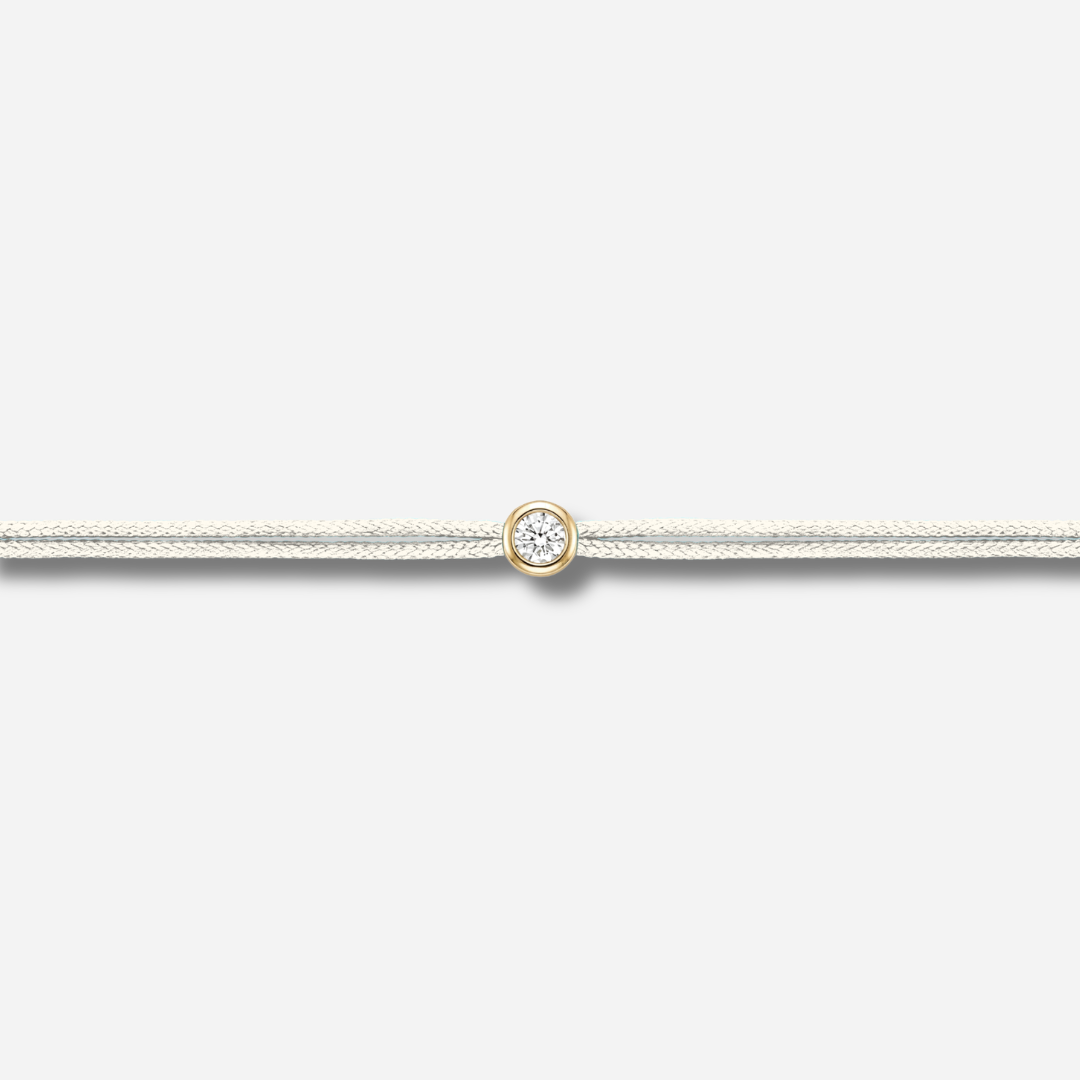 Bracelet Cuty 0.05CT Ivoire LoveLab Antwerp en argent 925 ou or 18K avec diamant de laboratoire sur fil ivoire