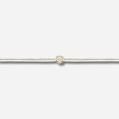 Bracelet Cuty 0.05CT Ivoire LoveLab Antwerp en argent 925 ou or 18K avec diamant de laboratoire sur fil ivoire