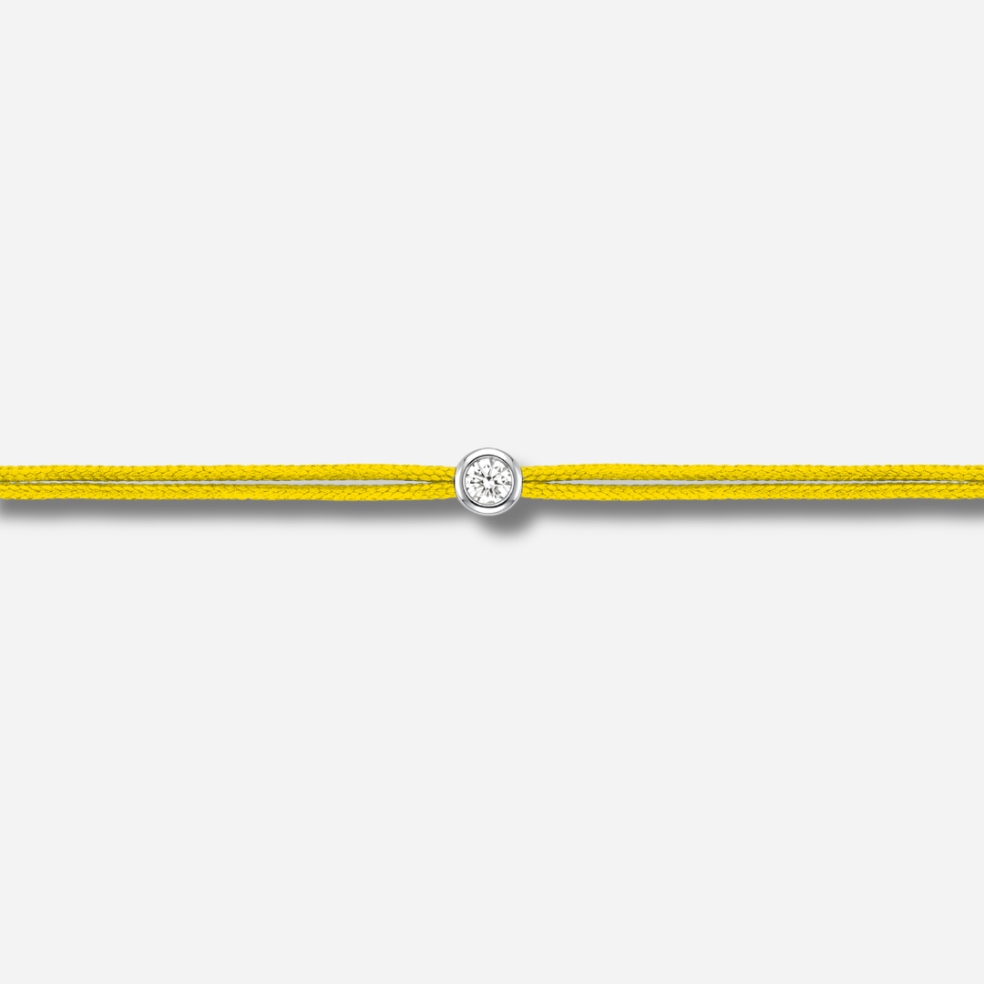 Bracelet Cuty 0.05CT Jaune LoveLab Antwerp en argent 925 ou or 18K avec diamant de laboratoire sur fil jaune