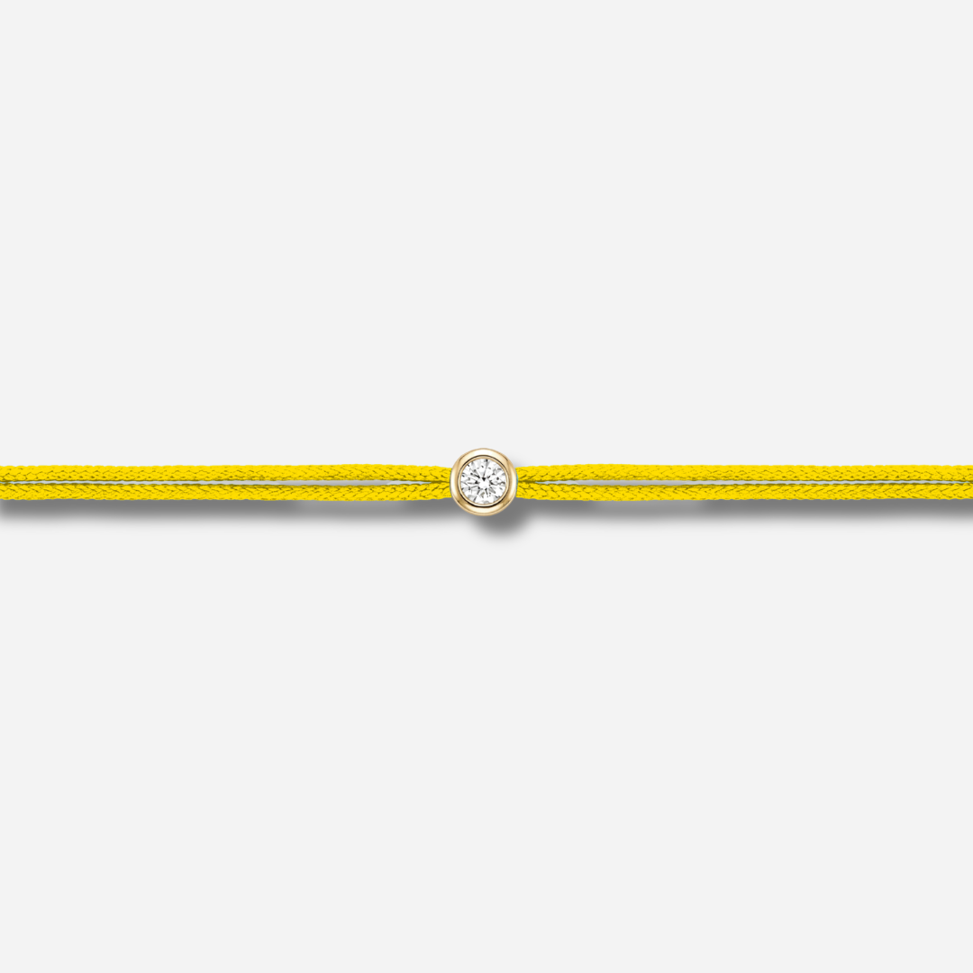 Bracelet Cuty 0.05CT Jaune LoveLab Antwerp en argent 925 ou or 18K avec diamant de laboratoire sur fil jaune