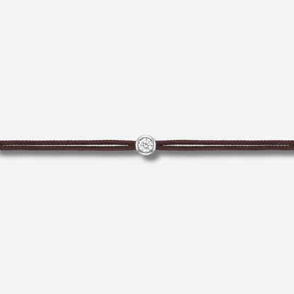 Bracelet Cuty 0.05CT Marron LoveLab Antwerp en argent 925 ou or 18K avec diamant de laboratoire sur fil marron