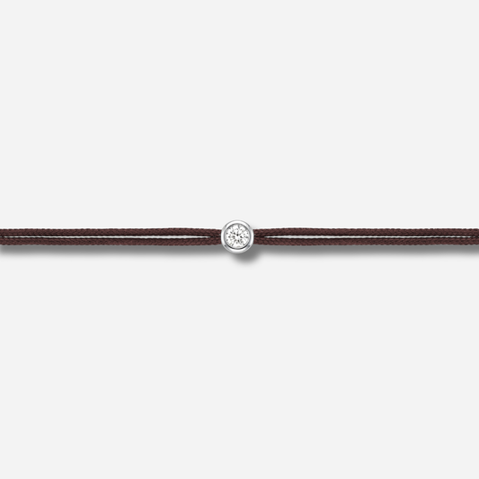 Bracelet Cuty 0.05CT Marron LoveLab Antwerp en argent 925 ou or 18K avec diamant de laboratoire sur fil marron