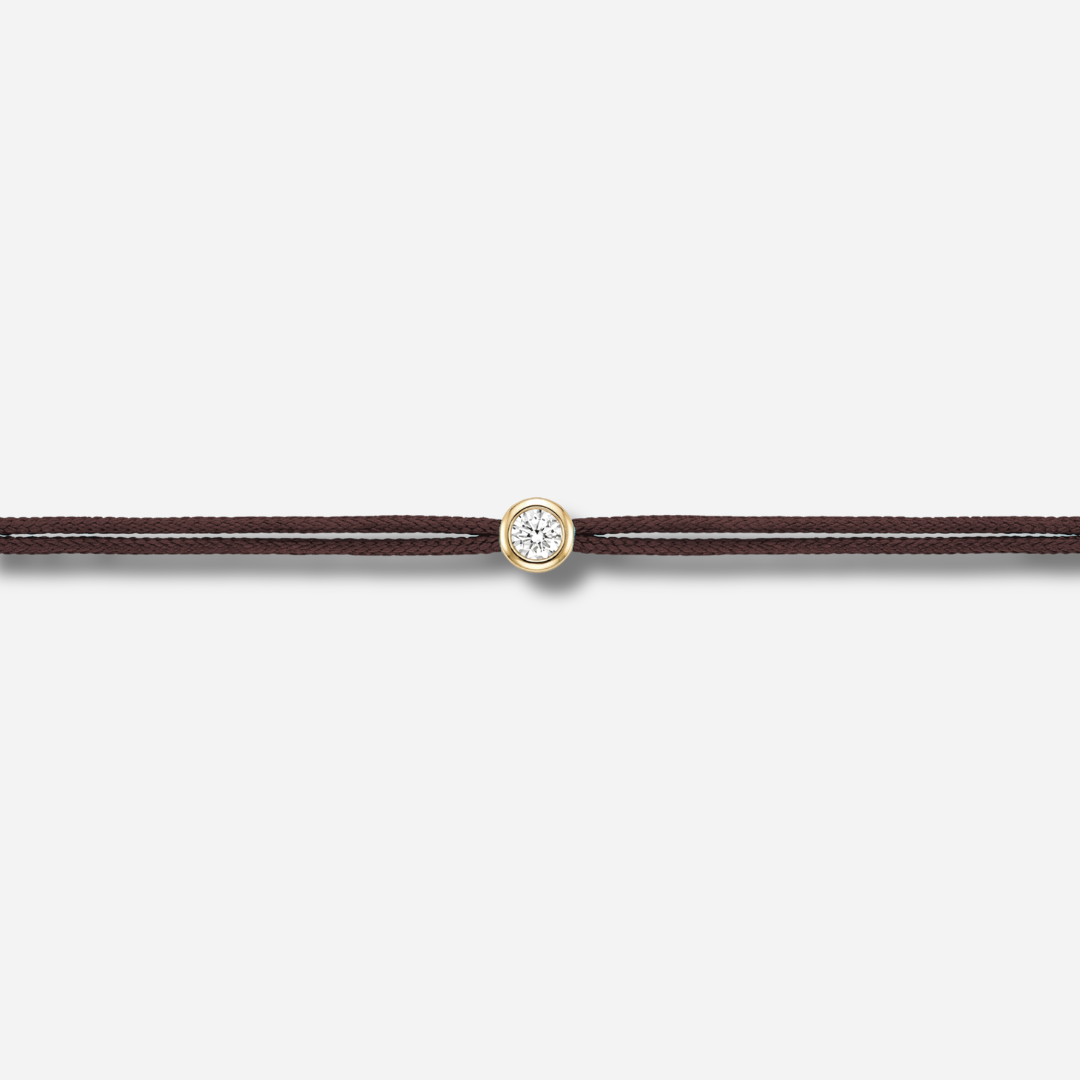 Bracelet Cuty 0.05CT Marron LoveLab Antwerp en argent 925 ou or 18K avec diamant de laboratoire sur fil marron