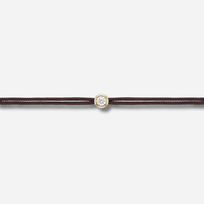 Bracelet Cuty 0.05CT Marron LoveLab Antwerp en argent 925 ou or 18K avec diamant de laboratoire sur fil marron