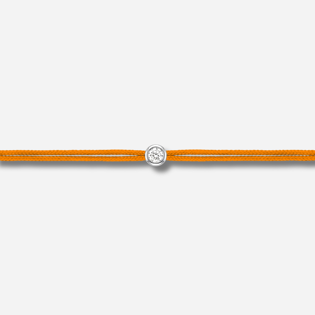Bracelet Cuty 0.05CT Orange LoveLab Antwerp en argent 925 ou or 18K avec diamant de laboratoire sur fil orange