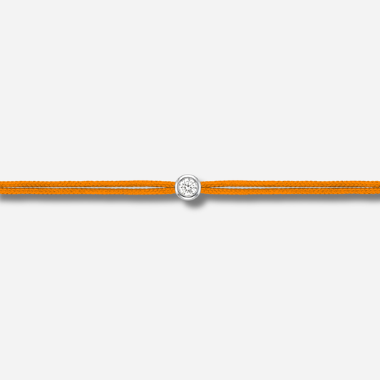 Bracelet Cuty 0.05CT Orange LoveLab Antwerp en argent 925 ou or 18K avec diamant de laboratoire sur fil orange