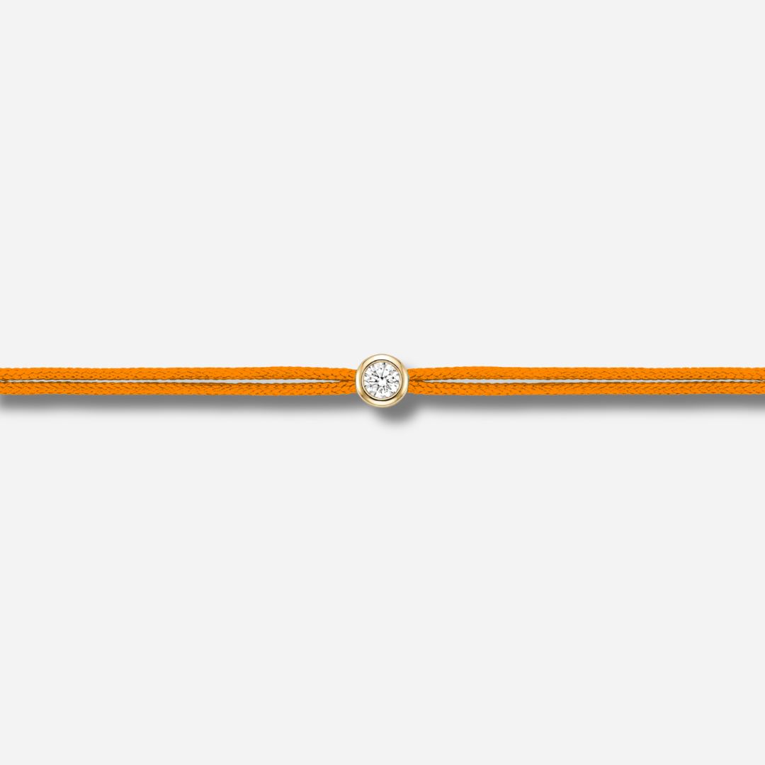 Bracelet Cuty 0.05CT Orange LoveLab Antwerp en argent 925 ou or 18K avec diamant de laboratoire sur fil orange