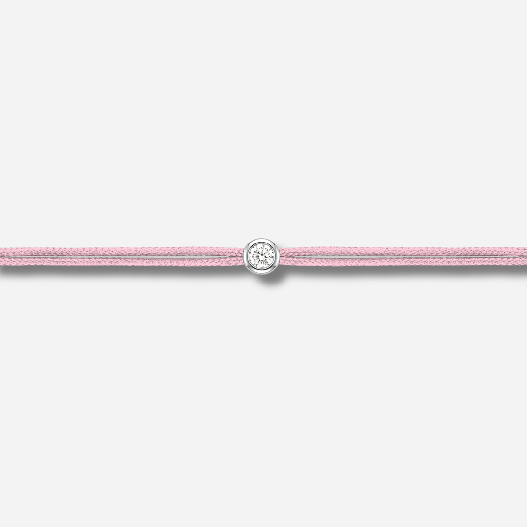 Bracelet Cuty 0.05CT Rose Clair LoveLab Antwerp en argent 925 ou or 18K avec diamant de laboratoire sur fil rose clair