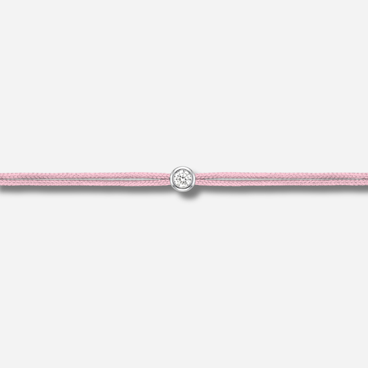 Bracelet Cuty 0.05CT Rose Clair LoveLab Antwerp en argent 925 ou or 18K avec diamant de laboratoire sur fil rose clair