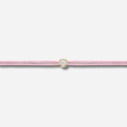 Bracelet Cuty 0.05CT Rose Clair LoveLab Antwerp en argent 925 ou or 18K avec diamant de laboratoire sur fil rose clair