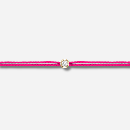Bracelet Cuty 0.05CT Rose Fluo LoveLab Antwerp en argent 925 ou or 18K avec diamant de laboratoire sur fil fuchsia