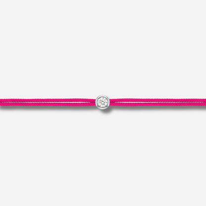 Bracelet Cuty 0.05CT Rose Fluo LoveLab Antwerp en argent 925 ou or 18K avec diamant de laboratoire sur fil fuchsia