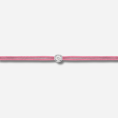 Bracelet Cuty 0.05CT Rose Foncé LoveLab Antwerp en argent 925 ou or 18K avec diamant de laboratoire sur fil rose foncé