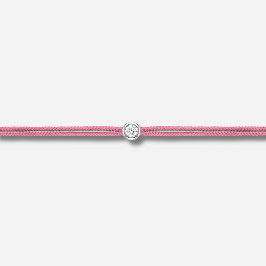 Bracelet Cuty 0.05CT Rose Foncé LoveLab Antwerp en argent 925 ou or 18K avec diamant de laboratoire sur fil rose foncé