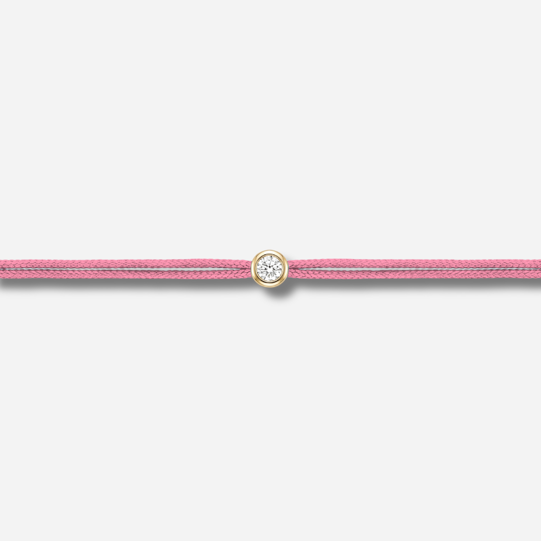 Bracelet Cuty 0.05CT Rose Foncé LoveLab Antwerp en argent 925 ou or 18K avec diamant de laboratoire sur fil rose foncé
