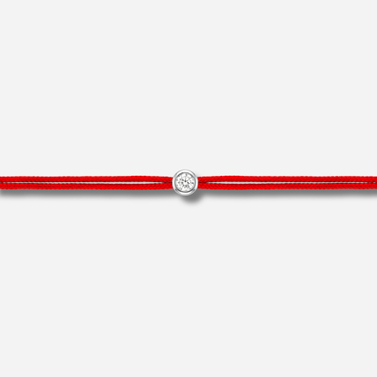 Bracelet Cuty 0.05CT Rouge LoveLab Antwerp en argent 925 ou or 18K avec diamant de laboratoire sur fil rouge