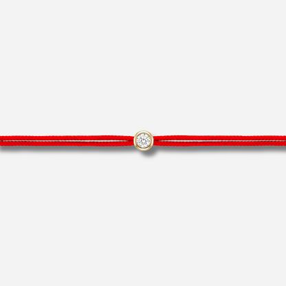 Bracelet Cuty 0.05CT Rouge LoveLab Antwerp en argent 925 ou or 18K avec diamant de laboratoire sur fil rouge