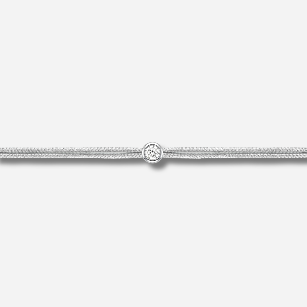 Bracelet Cuty 0.05CT Silver LoveLab Antwerp en argent 925 ou or 18K avec diamant de laboratoire sur fil argenté