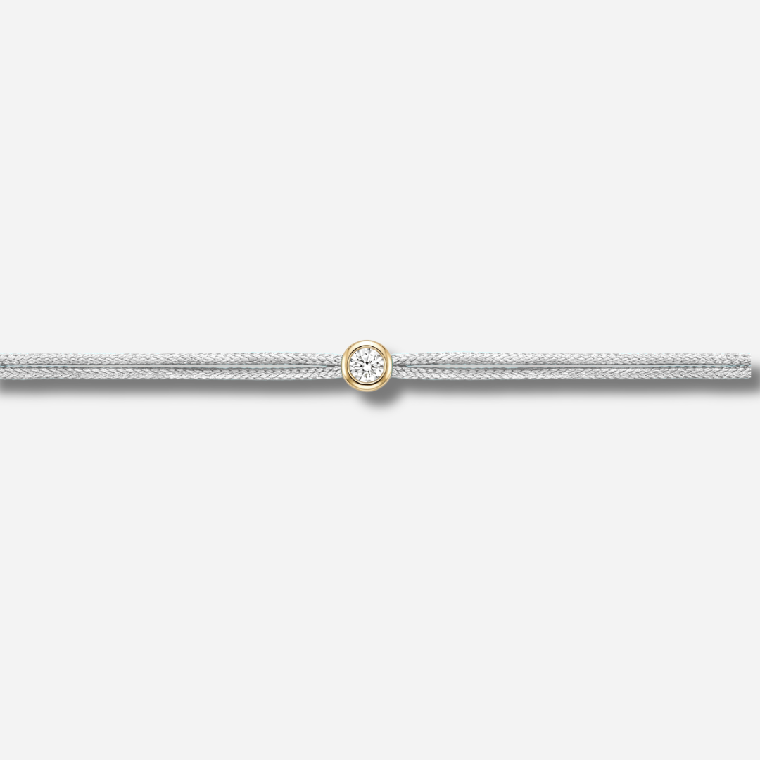 Bracelet Cuty 0.05CT Silver LoveLab Antwerp en argent 925 ou or 18K avec diamant de laboratoire sur fil argenté