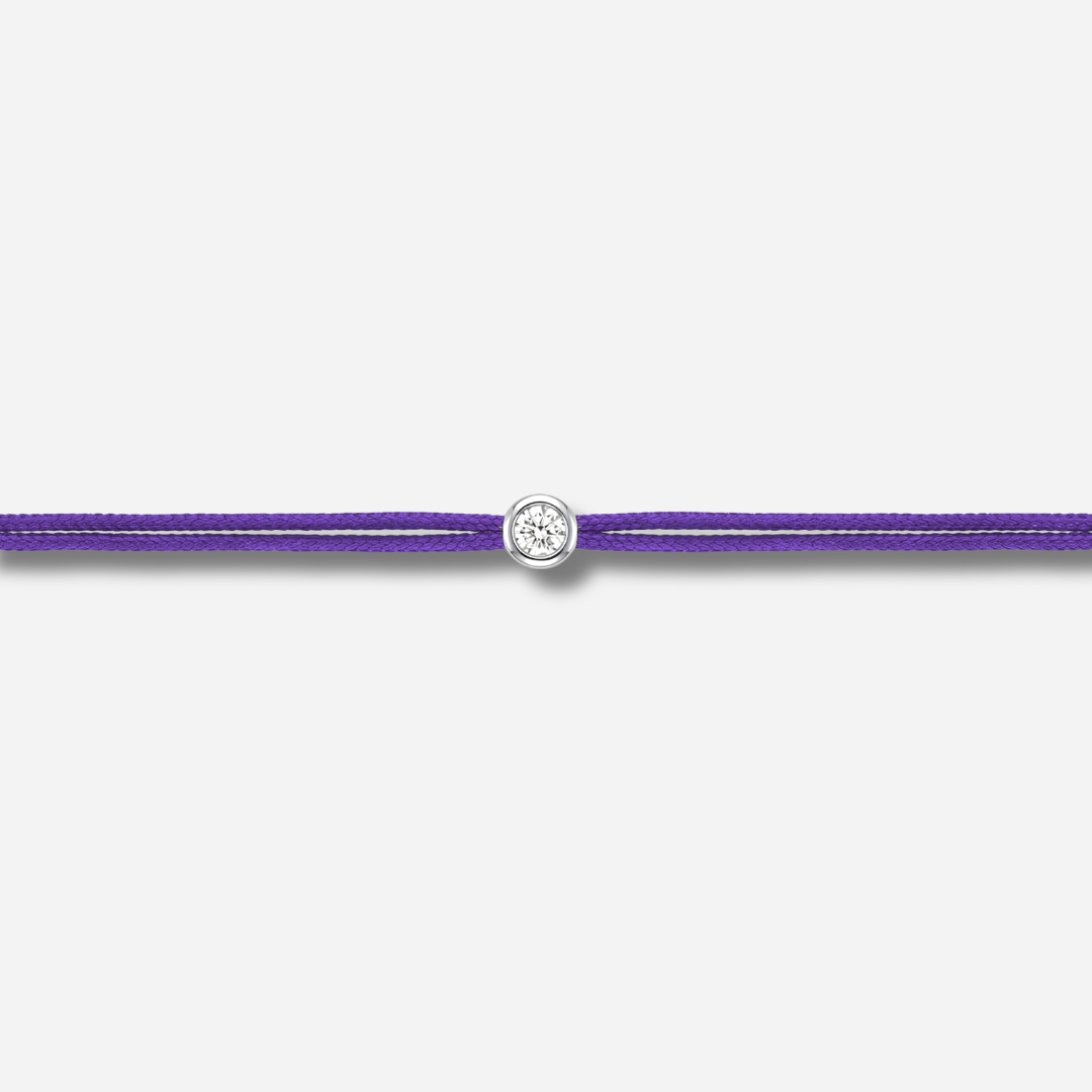 Bracelet Cuty 0.05CT Violet LoveLab Antwerp en argent 925 ou or 18K avec diamant de laboratoire sur fil violet