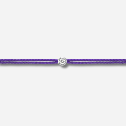 Bracelet Cuty 0.05CT Violet LoveLab Antwerp en argent 925 ou or 18K avec diamant de laboratoire sur fil violet