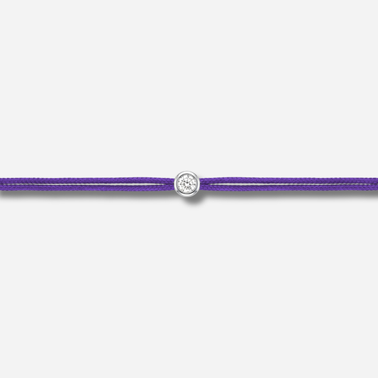 Bracelet Cuty 0.05CT Violet LoveLab Antwerp en argent 925 ou or 18K avec diamant de laboratoire sur fil violet