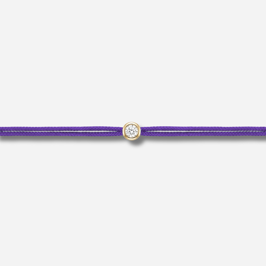 Bracelet Cuty 0.05CT Violet LoveLab Antwerp en argent 925 ou or 18K avec diamant de laboratoire sur fil violet