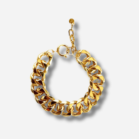 Bracelet Decembre dore Annee chaine large femme elegante
