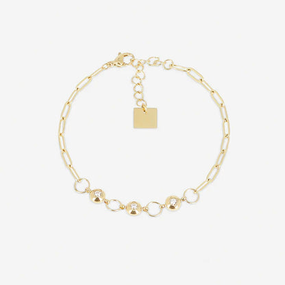 Bracelet Enia ZAG en acier inoxydable doré avec cristaux sertis
