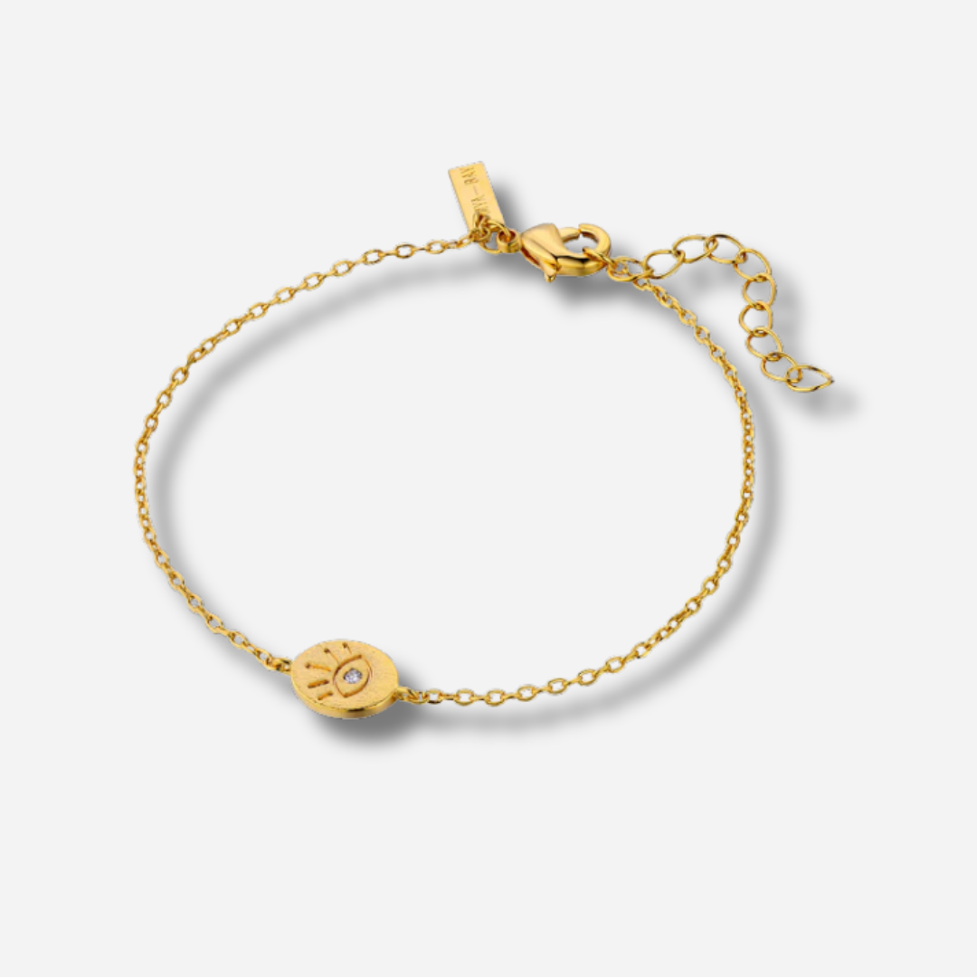 Bracelet Eye Lover Mya Bay avec chaîne dorée et motif œil protecteur