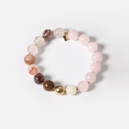Bracelet Hunter ZAG en pierres naturelles monté sur élastique avec détails dorés