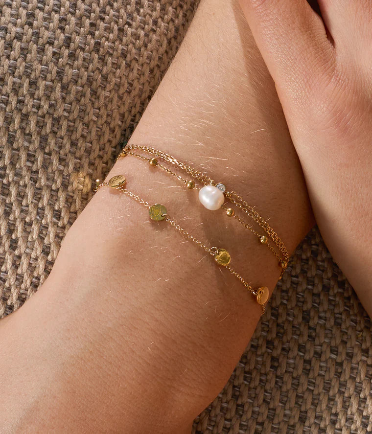 Bracelet Izia ZAG en acier inoxydable doré avec véritable perle d’eau douce