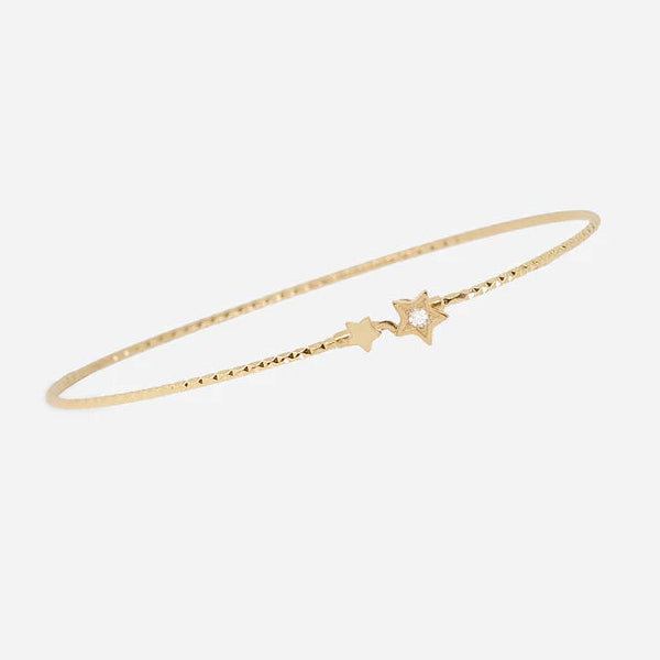 Bracelet jonc Aéris doré étoiles femme fin élégant Divinity Sète