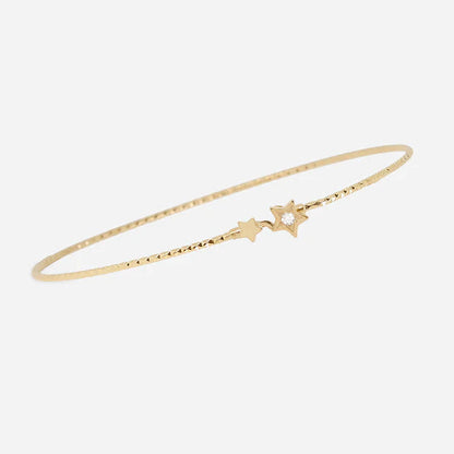 Bracelet jonc Aéris doré étoiles femme fin élégant Divinity Sète