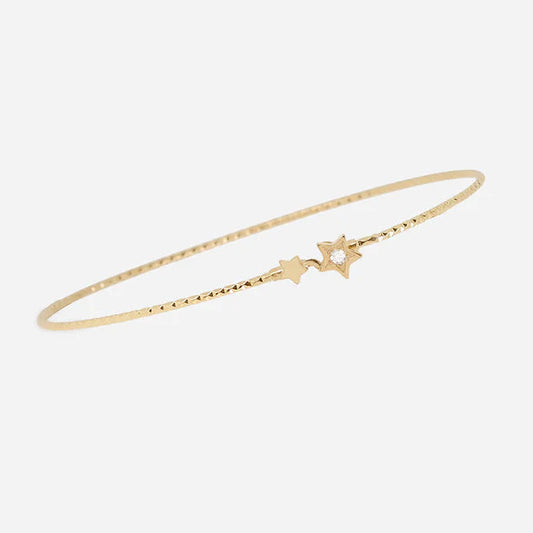 Bracelet jonc Aéris doré étoiles femme fin élégant Divinity Sète