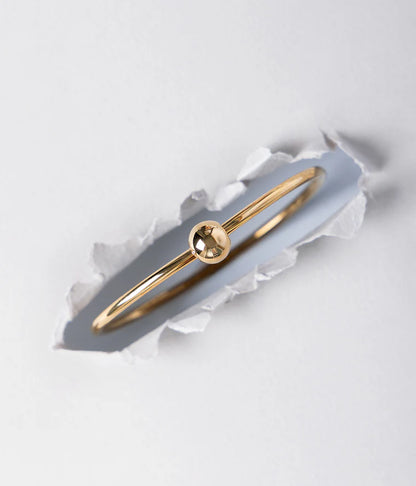 Bracelet jonc Bianca ZAG acier inoxydable doré avec boule centrale bracelet femme Divinity Sète