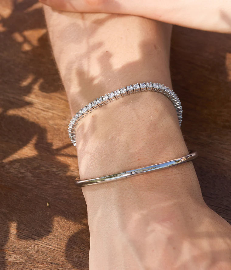 Bracelet jonc Chenille ZAG acier inoxydable doré argent fin minimaliste femme Divinity Sète