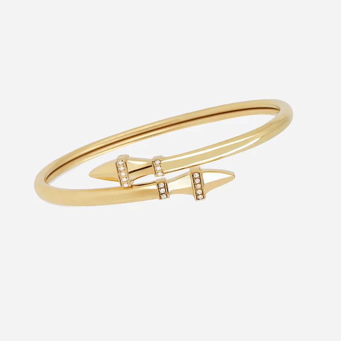 Bracelet jonc Galine pointes dorées zircon femme élégant Divinity Sète