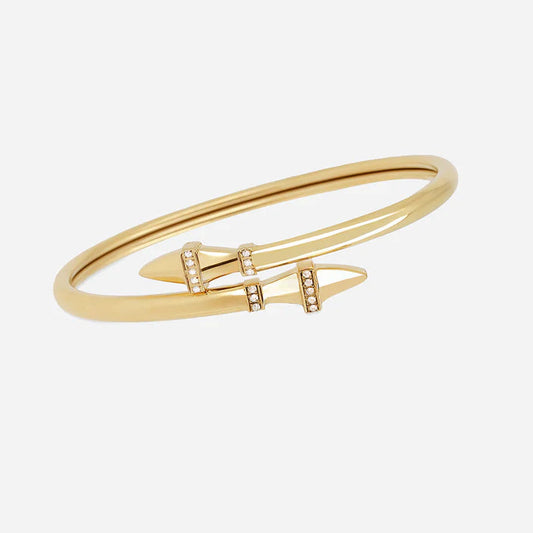 Bracelet jonc Galine pointes dorées zircon femme élégant Divinity Sète