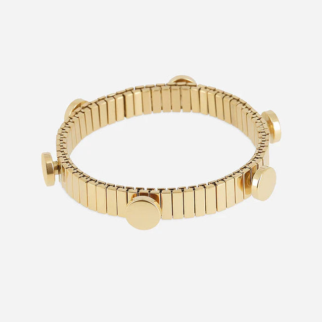 Bracelet jonc Ifana acier extensible doré ou argent femme tendance Divinity Sète
