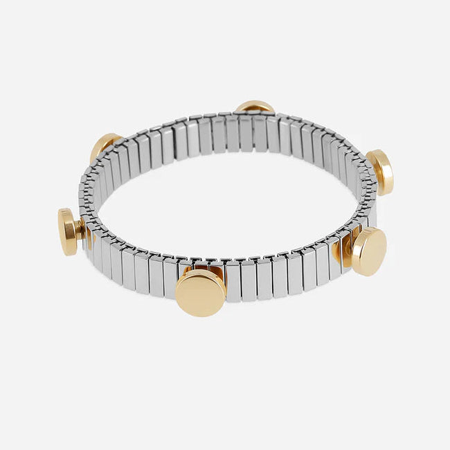 Bracelet jonc Ifana acier extensible doré ou argent femme tendance Divinity Sète