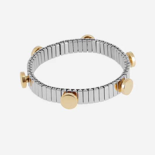 Bracelet jonc Ifana acier extensible doré ou argent femme tendance Divinity Sète