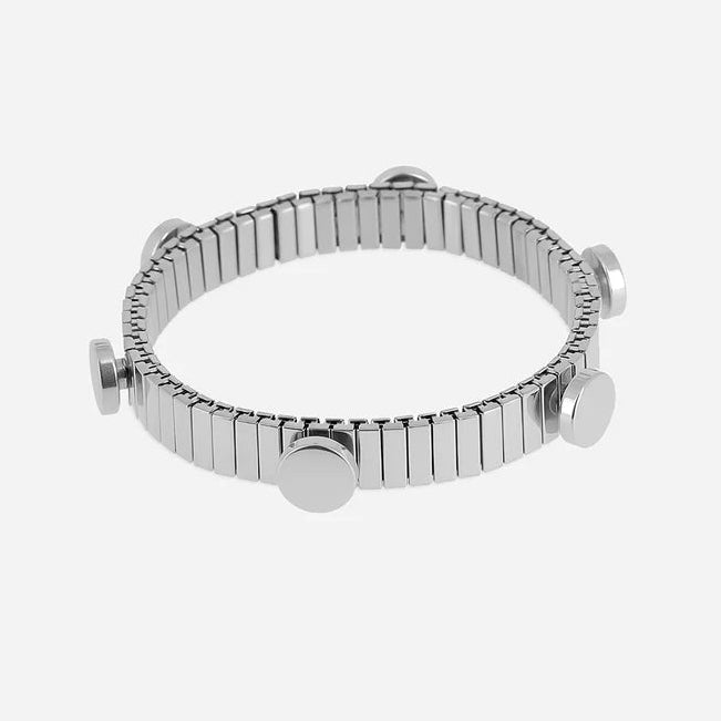 Bracelet jonc Ifana acier extensible doré ou argent femme tendance Divinity Sète