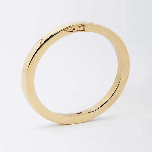 Bracelet jonc Lise ZAG acier inoxydable doré et argent jonc lisse élégant femme Divinity Sète