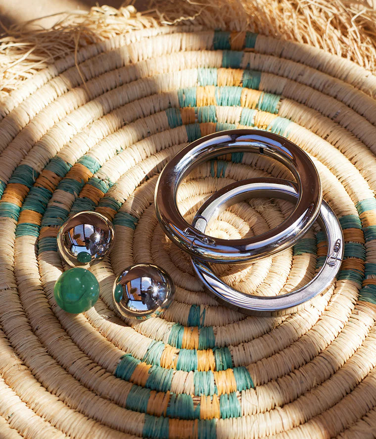 Bracelet jonc Mave ZAG acier inoxydable argenté ou doré bracelet rigide lisse minimaliste femme Divinity Sète