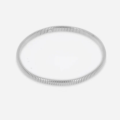 Bracelet jonc Pamela argent maille serpent minimaliste femme Divinity Sète