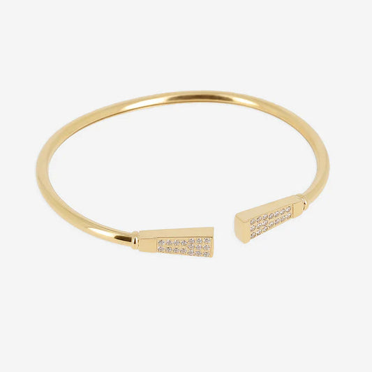 Bracelet jonc Rueddos doré serti de strass acier femme élégant Divinity Sète